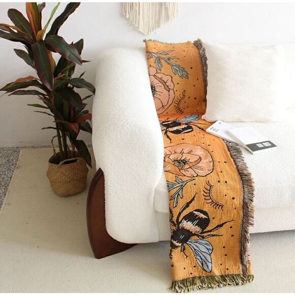 Queen Bee Evil Eye Throw Blanket Tapestry - Picture 4 of 5